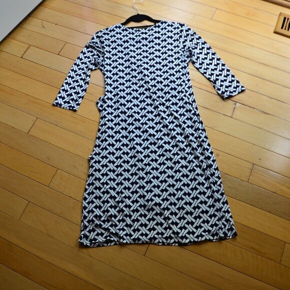 Gilli Faux Wrap Dress Size M Black White - Picture 8 of 10